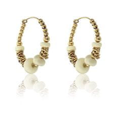 Marc Malone Módní pozlacené náušnice Dream White Earrings MCE23117G