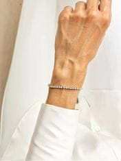Marc Malone Tenisový pozlacený náramek Tessa White Bracelet MCB23057G