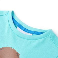 Vidaxl Dětské tričko s krátkým rukávem akvamarínové 128