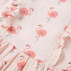 Vidaxl Dětské šaty s volánky bledě růžové 92