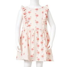 Vidaxl Dětské šaty s volánky bledě růžové 116