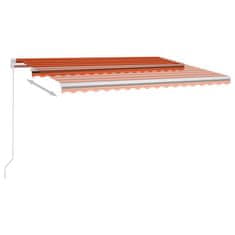 Vidaxl Ručně zatahovací markýza s LED světlem 400x300 cm oranžovohnědá