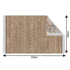 KONDELA Oboustranný koberec vzor, hnědá 160x230 MADALA
