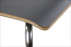 STEMA Židle WERDI B v šedé barvě na nerezovém rámu. Pro domácnost, kancelář, restauraci a hotel. Tloušťka překližky kbelíku cca 11 mm. Židle má certifikát pevnosti.