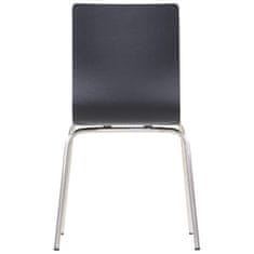 STEMA Židle WERDI B v černé barvě na nerezovém rámu. Pro domácnost, kancelář, restauraci a hotel. Tloušťka překližky kbelíku cca 11 mm. Židle má certifikát pevnosti.