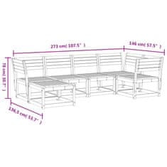 Vidaxl 6dílná zahradní sedací souprava impregnovaná borovice