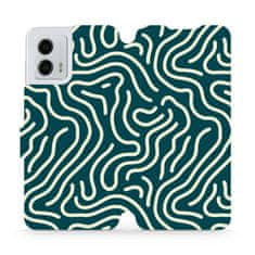 Mobiwear Knížkové flip pouzdro - Motorola Moto G53 5G - VA61S Béžové linky