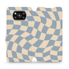 Mobiwear Knížkové flip pouzdro - Xiaomi Poco X3 NFC / Xiaomi Poco X3 Pro - VA59S Modrá a béžová šachovnice