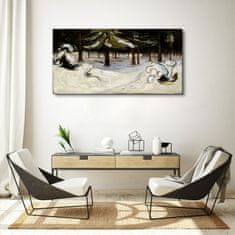 COLORAY.CZ Obraz na plátně Zima v lesní munch 120x60 cm