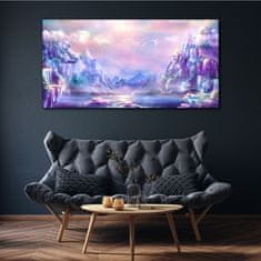 COLORAY.CZ Obraz na plátně Abstrakce Jezero hory obloha 140x70 cm