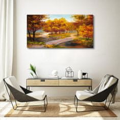 COLORAY.CZ Obraz na plátně Park Stromy podzimní listí 120x60 cm