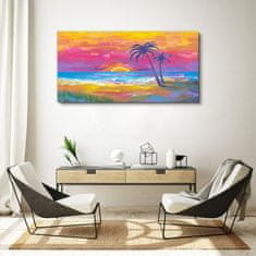 COLORAY.CZ Obraz na plátně Pláž Palm Sunset 120x60 cm