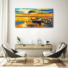 COLORAY.CZ Obraz na plátně Port Sunset Sky 120x60 cm