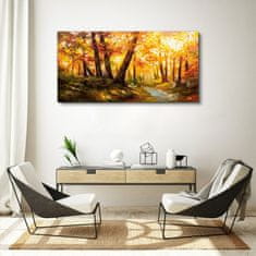 COLORAY.CZ Obraz na plátně Podzimní Lesní listy přírody 120x60 cm