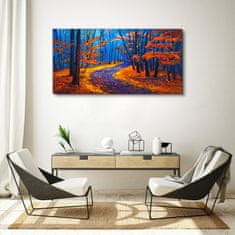 COLORAY.CZ Obraz na plátně Podzimní Lesní listí 120x60 cm