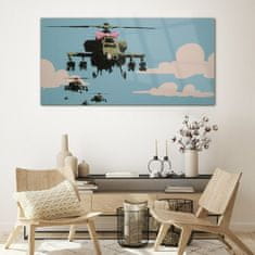 COLORAY.CZ Obraz na skle Banksy Helicopter 120x60 cm