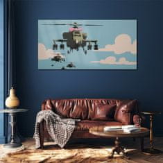 COLORAY.CZ Obraz na skle Banksy Helicopter 120x60 cm