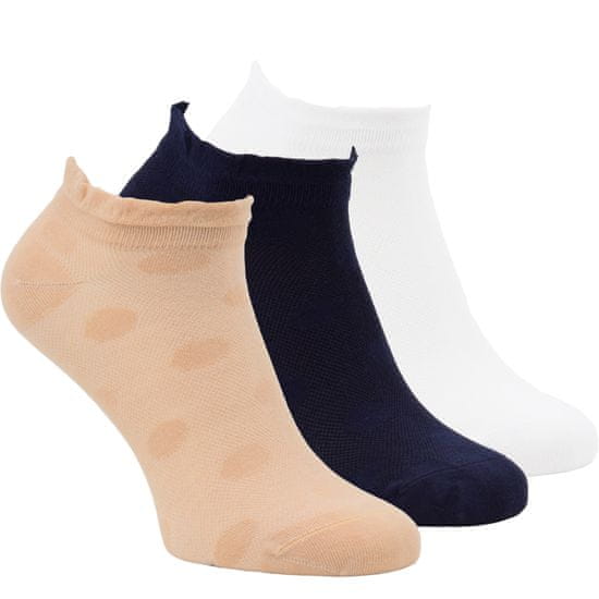 Zdravé Ponožky dámské bambusové síťované sneaker elastické ponožky s ozdobným lemem 6401524 3pack
