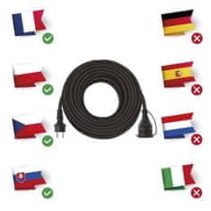 Emos Kabel prodlužovací gumový 3 x 1,5mm2, 10m