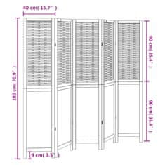 Vidaxl Paraván 5dílný tmavě hnědý masivní dřevo pavlovnie