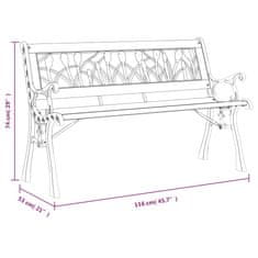 Greatstore Zahradní lavice 116 cm masivní jedlové dřevo a ocel