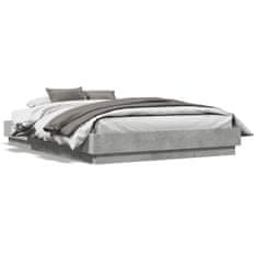 shumee Rám postele s LED osvětlením betonově šedý 135 x 190 cm