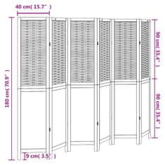 Vidaxl Paraván 6dílný tmavě hnědý masivní dřevo pavlovnie
