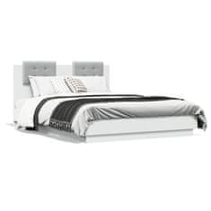 shumee Rám postele s čelem a LED osvětlením bílý 120 x 190 cm