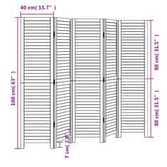 Petromila Paraván 5dílný černý masivní dřevo pavlovnie
