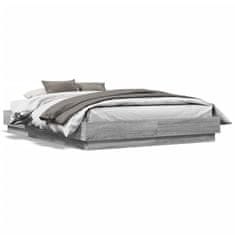 shumee Rám postele s LED osvětlením šedý sonoma 135 x 190 cm