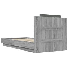 Petromila Rám postele s čelem šedý sonoma 90 x 190 cm kompozitní dřevo