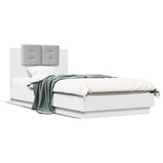 shumee Rám postele s čelem a LED osvětlením bílý 75 x 190 cm