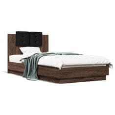 shumee Rám postele s čelem hnědý dub 75 x 190 cm kompozitní dřevo
