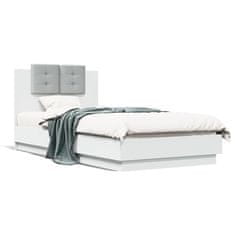 shumee Rám postele s čelem bílý 75 x 190 cm kompozitní dřevo