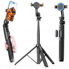 ULANZI Selfie tyč Tripod Dálkové ovládání Bluetooth Monopod Vysoký 160cm Magnetický