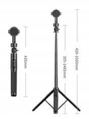 ULANZI Selfie tyč Tripod Dálkové ovládání Bluetooth Monopod Vysoký 160cm Magnetický