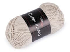 Pletací příze Classic Merino 50 g - (61020) béžová světlá