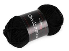 Pletací příze Classic Merino 50 g - (6001) černá