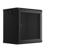 Lanberg Nástěnná jednodílná skříň 19", 12U/600x450, (v rozloženém stavu), perforované dveře, černá (RAL9004)