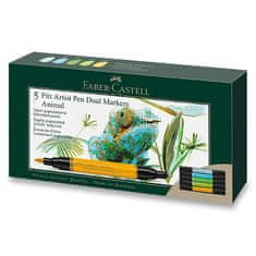 Faber-Castell Popisovač Pitt Artist Pen Dual Marker Animal sada 5 ks