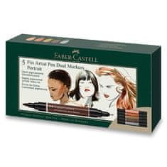 Faber-Castell Popisovač Pitt Artist Pen Dual Marker Portrait sada 5 ks