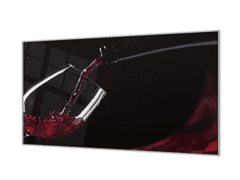 Glasdekor Ochranná krycí deska sklenice červené víno - Ochranná deska: 52x60cm, Lepení na zeď: S lepením na zeď