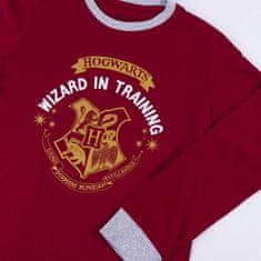 CurePink Dětské pyžamo - tričko a kalhoty Harry Potter: Kouzelník ve výcviku (6 let) červená bavlna