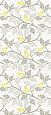 COLORAY.CZ Vnitřní roleta do okna Žluté ptáci na šedých větvích Zatmícící rolet (s podšívkou) 80x180 cm