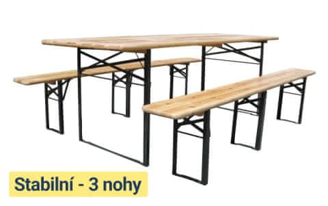 Hawaj Pivní set 200 x 50 x 25 cm 3 nohy na lavici