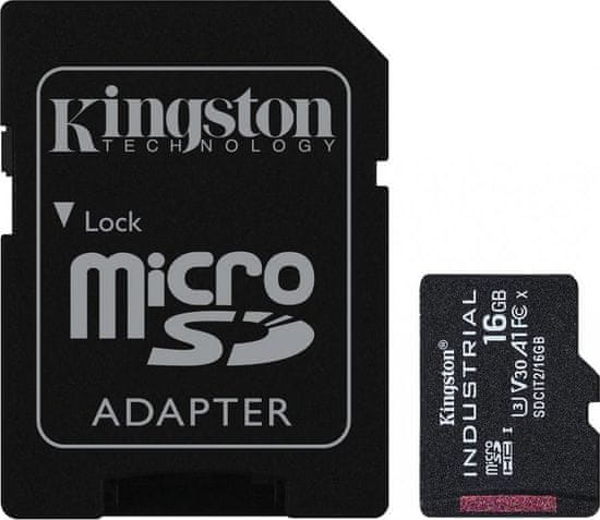 Kingston Kingston Industrial/micro SDHC/16GB/100MBps/UHS-I U3 / Class 10/+ Adaptér