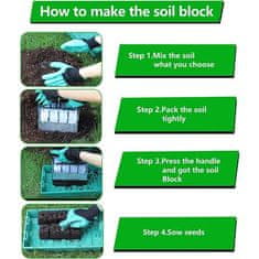 Soil Blocker nástroj pro výsadbu semen balení 1 ks