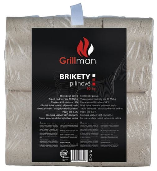 GRILLMAN Dřevěné brikety 10 kg