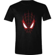 CurePink Pánské tričko Marvel|Spiderman: Face (M) černá bavlna