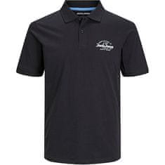 Jack&Jones Pánské polo triko JJFOREST Standard Fit 12248621 Black (Velikost L)